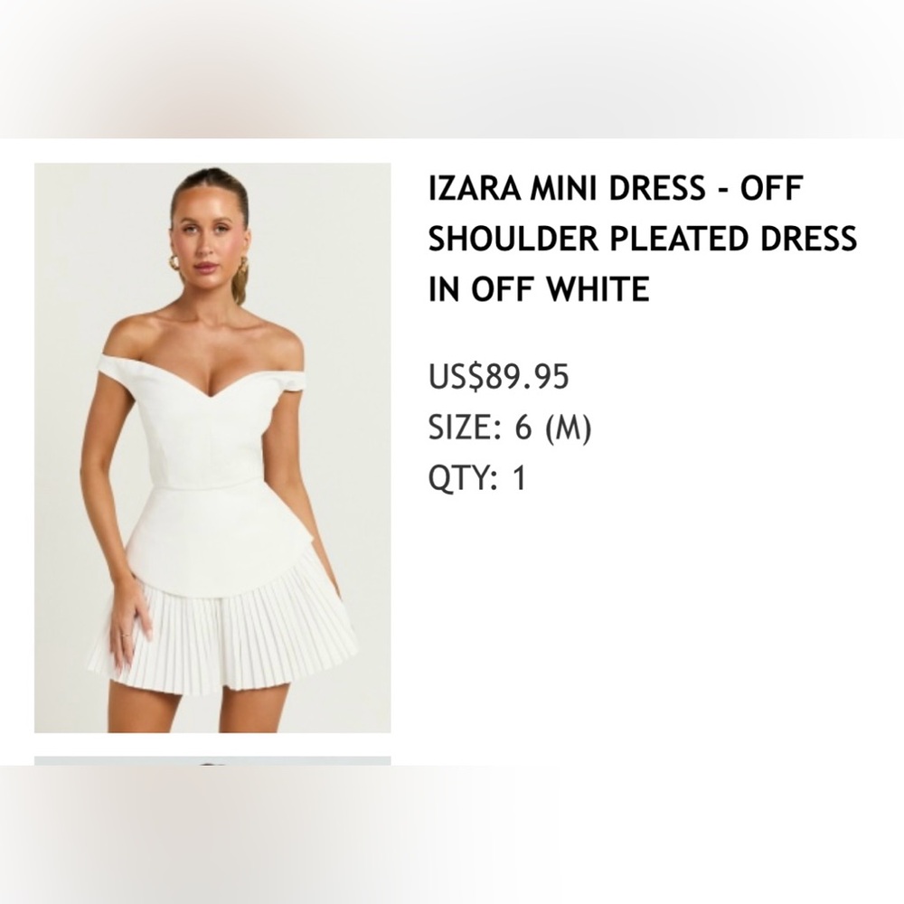 Showpo Off-White Izara Mini Dress
